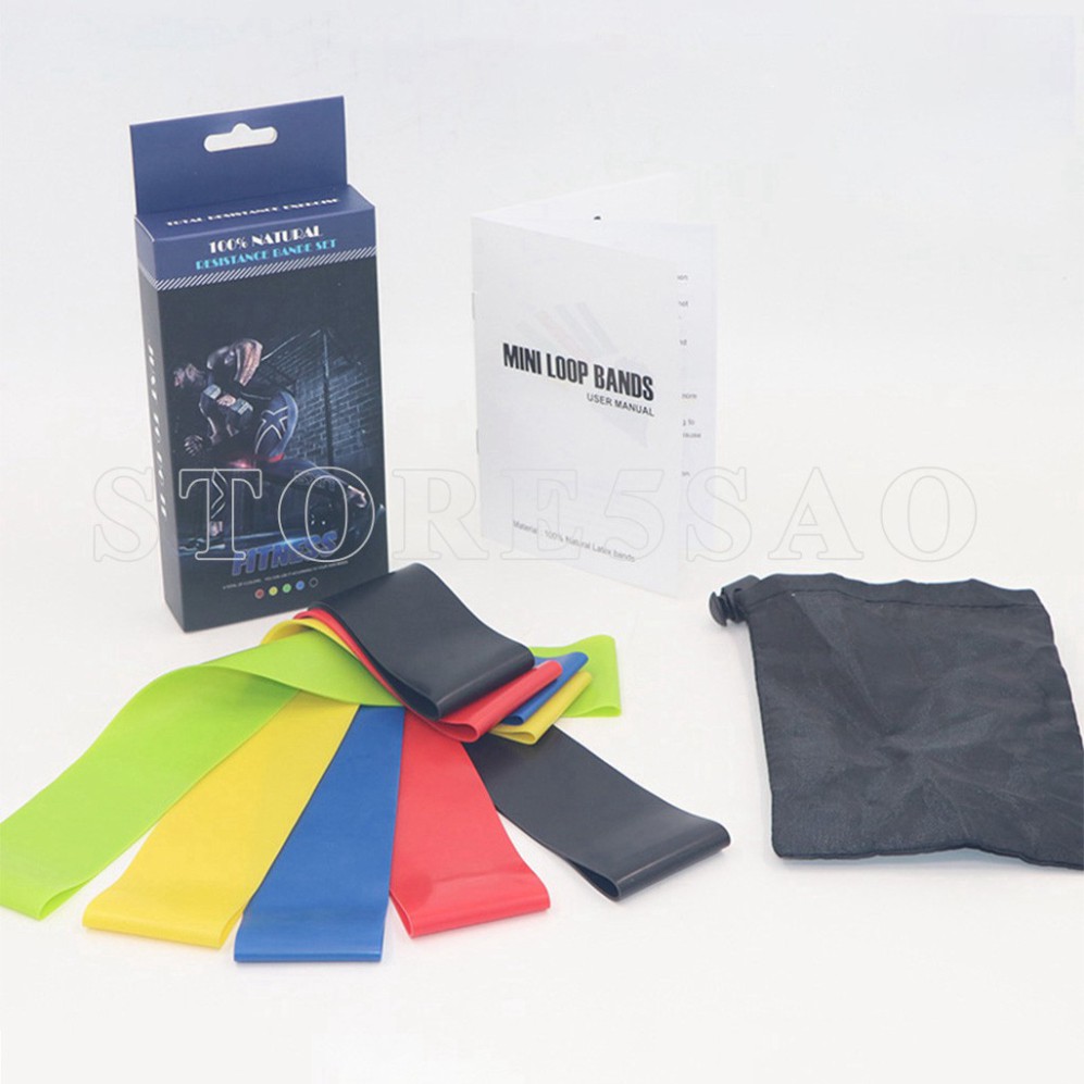 Bộ Dây Dàn Hồi mini band, Dây Thun Kháng Lực Tập Gym Chân Mông Mini band cao su đàn hồi 4-5-6 dây