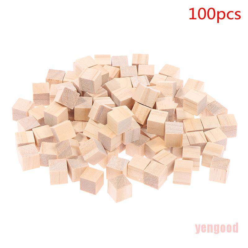 Set 100 khối gỗ vuông mini đồ chơi dành cho làm đồ thủ công DIY