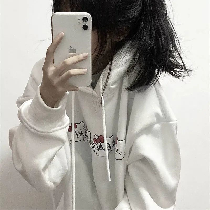 Áo hoodies có nón dài tay thời trang nữ dễ thương