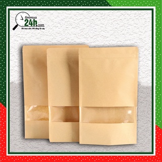 Túi zipper giấy kraft có cửa sổ - 18 x 26 cm