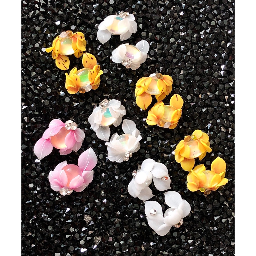 Hoa nửa ôm trai - Hoa bột đính móng HN109