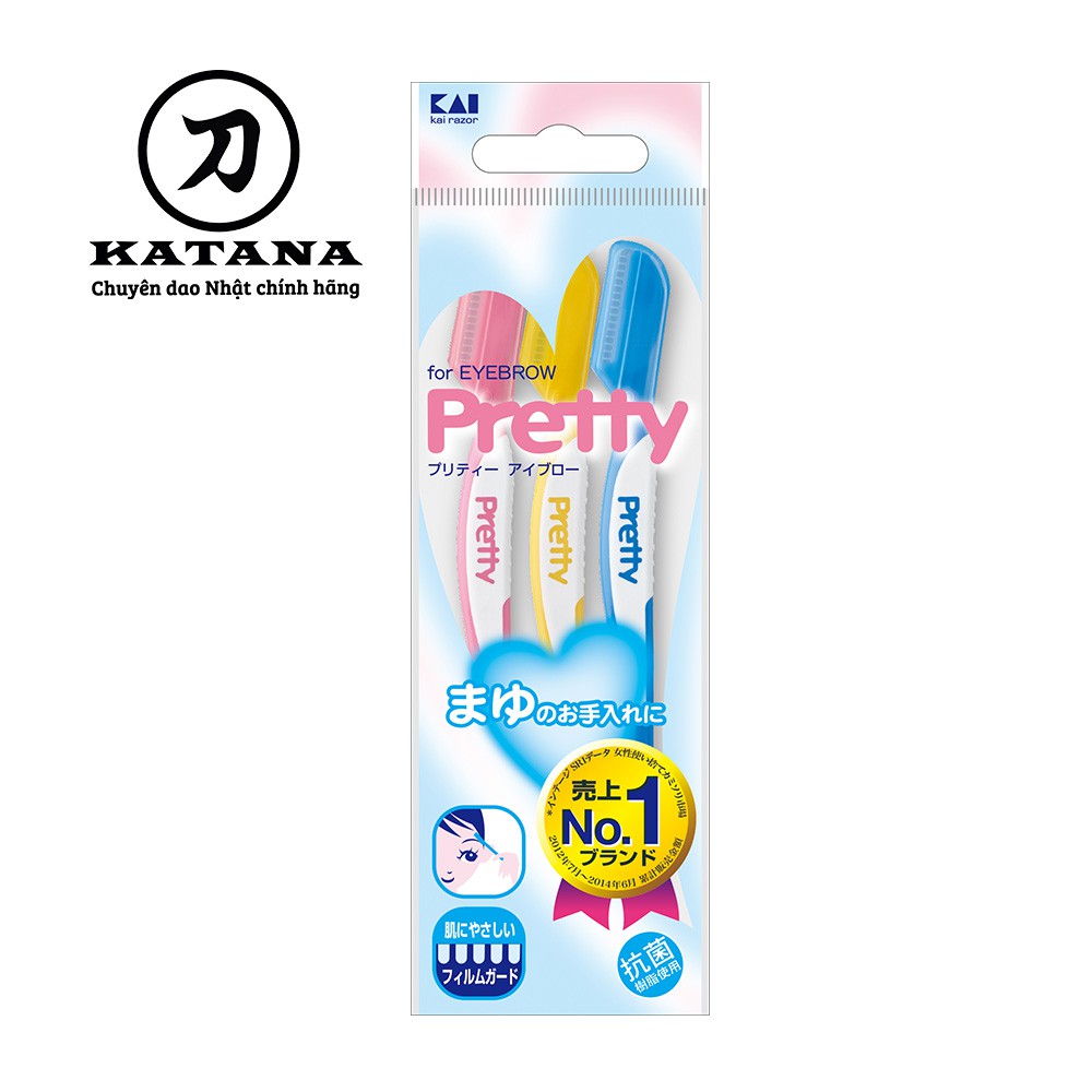 Dao cạo lông mày cao cấp Nhật Pretty Eyebrow BỘ 3 CHIẾC - tỉa lông mày cho nữ cao cấp - BH 12 tháng 1 ĐỔI 1