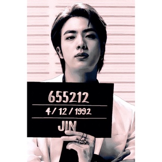 Poster dán tường trang trí phòng ngủ tranh vẽ Jin BTS