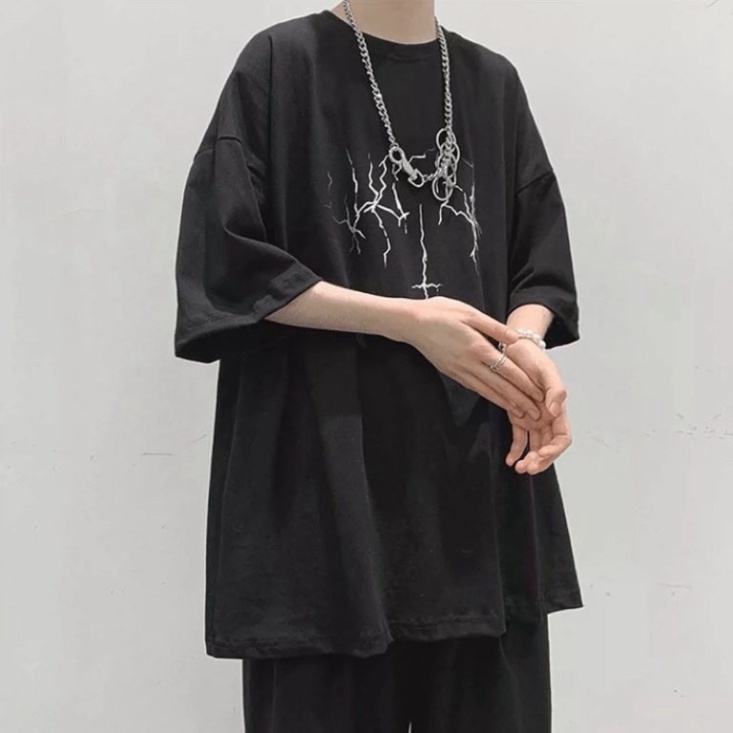 Áo thun nam nữ unisex tay lỡ, áo phông cotton form rộng oversize streetwear TS01