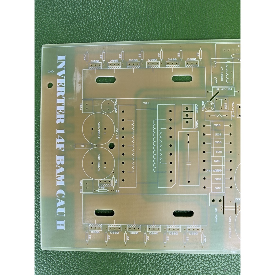 PCB bo mạch kích điện 12 fet đảo pha băm cầu H (sợi thủy tinh FR4)