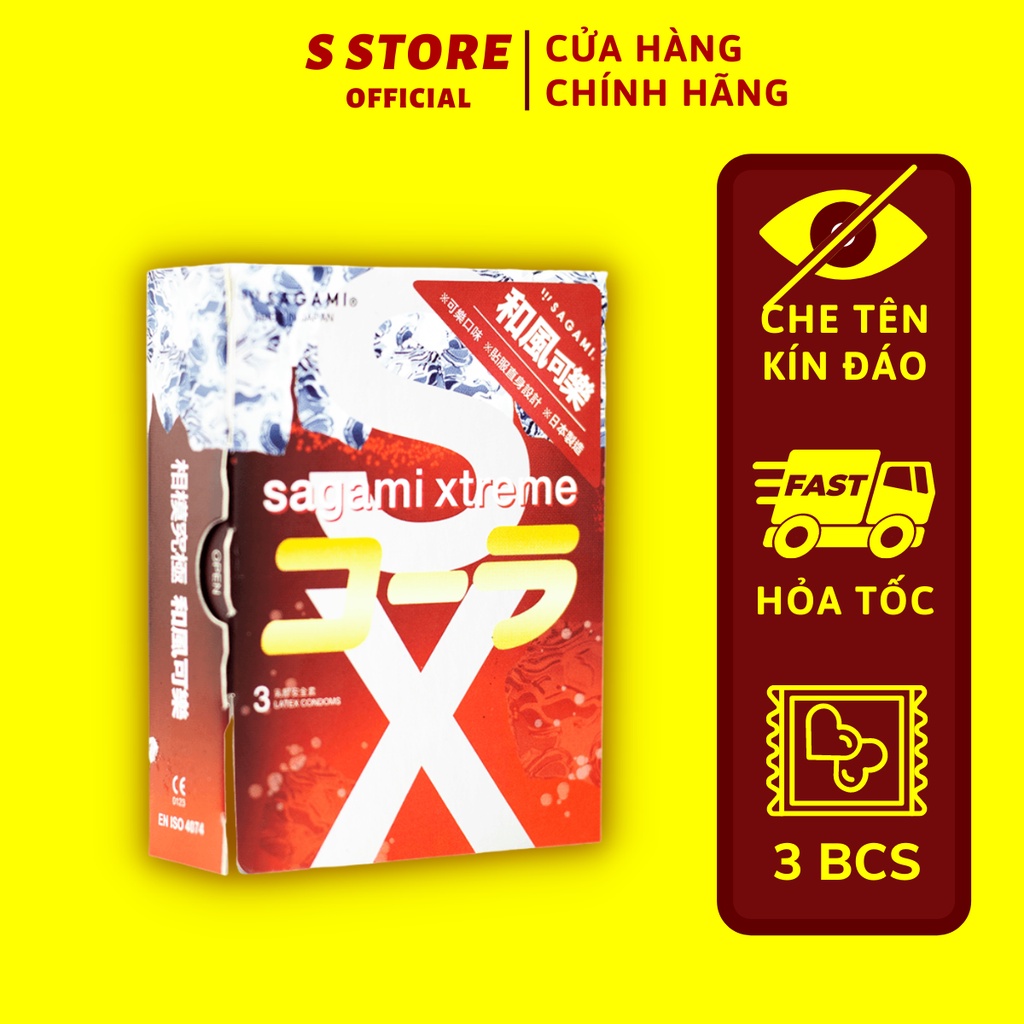 Bao Cao Su Sagami Cola – BCS Mỏng, Hương Cola - Kéo Dài Thời Gian - Hộp 3 Chiếc