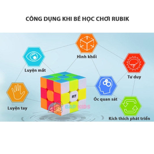 Đồ chơi Rubik BAPKIDS phát triển trí tuệ cho bé - Nhựa ABS siêu bền