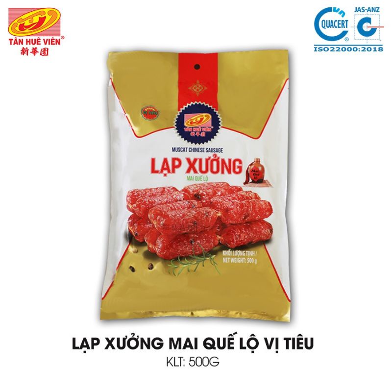 Lạp Xưởng Mai Quế Lộ Vị Tiêu 4 Sao Tân Huê Viên 500gam loại Bọc
