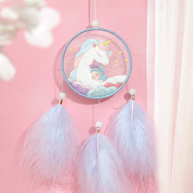 Chuông Gió Thêu Thủ Công diy Hình Dreamcatcher Phong Cách Cổ Điển Cho Người Mới Bắt Đầu