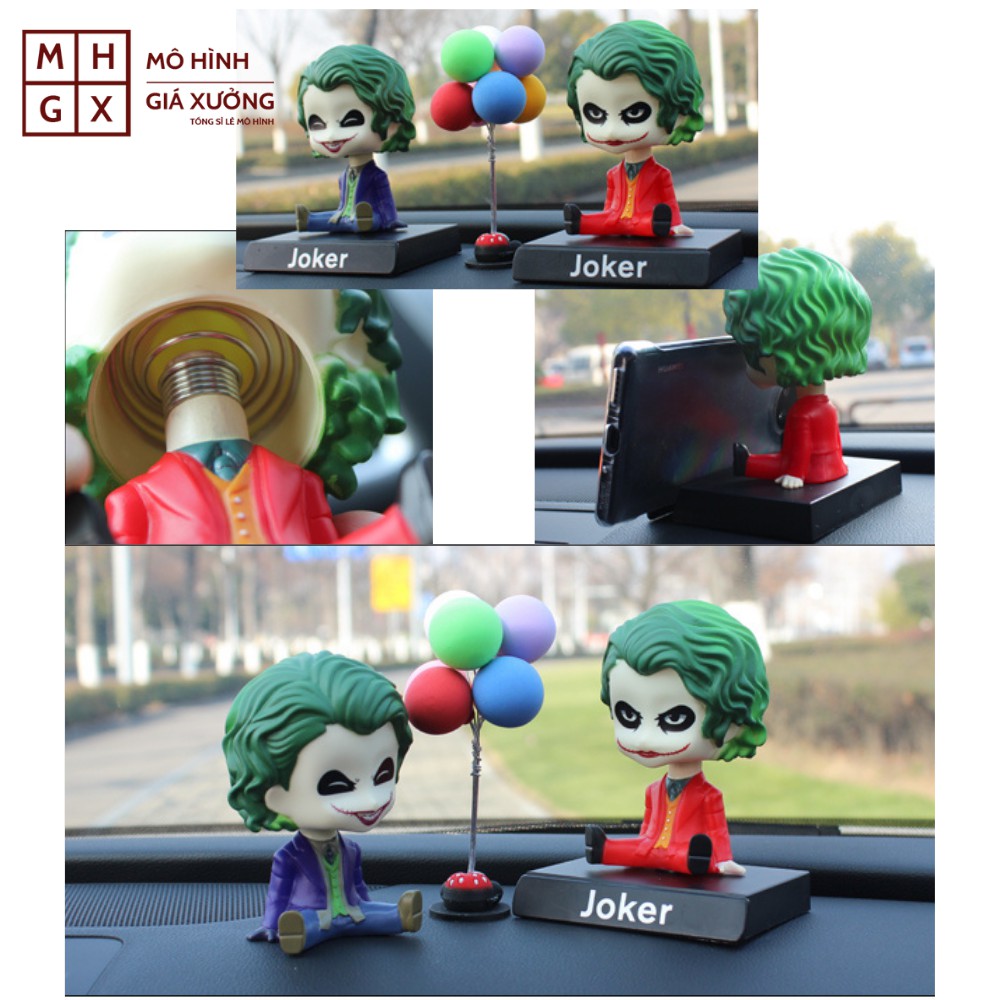 Mô Hình Joker Chibi lắc đầu - Trang trí taplo ô tô - Trang trí bàn học , bàn làm việc