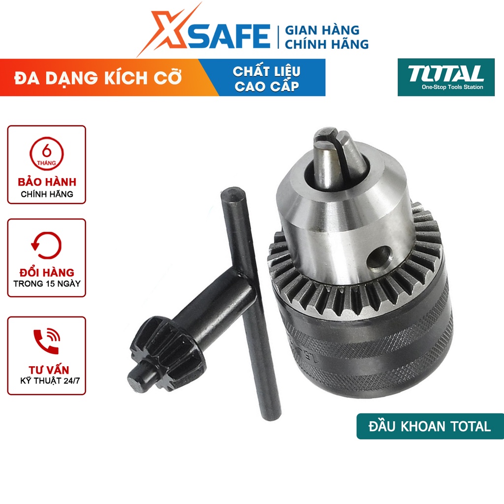 Đầu khoan (có răng) TOTAL Đầu dùng cho các loại máy khoan, máy tiện, máy phay hoặc CNC dùng kẹp mũi khoan - [XSAFE]