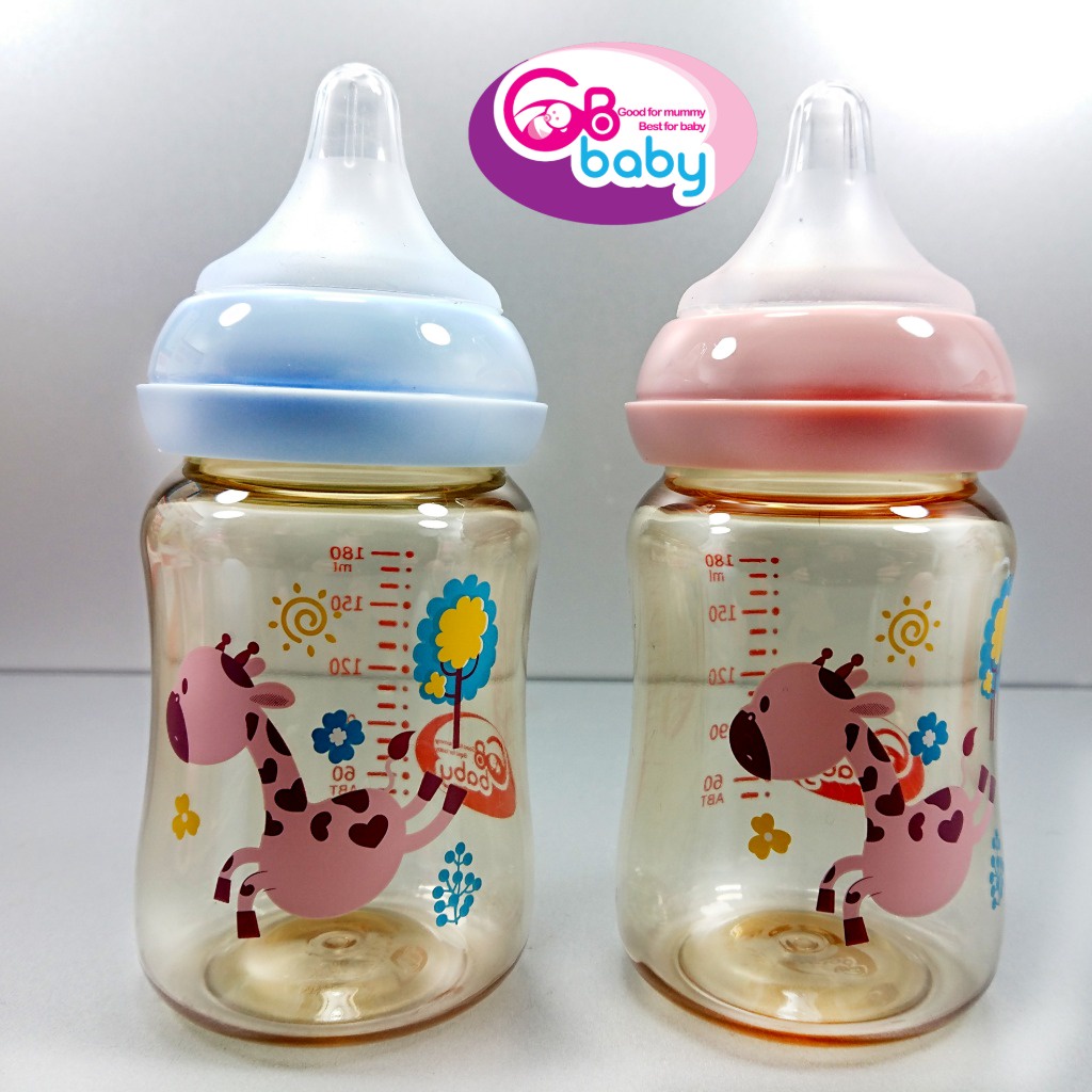 GB-Baby Bình Sữa PPSU Hình Tay Cầm New (Chính Hãng) Tặng 1 Núm Dung tích 180ml, 240ml