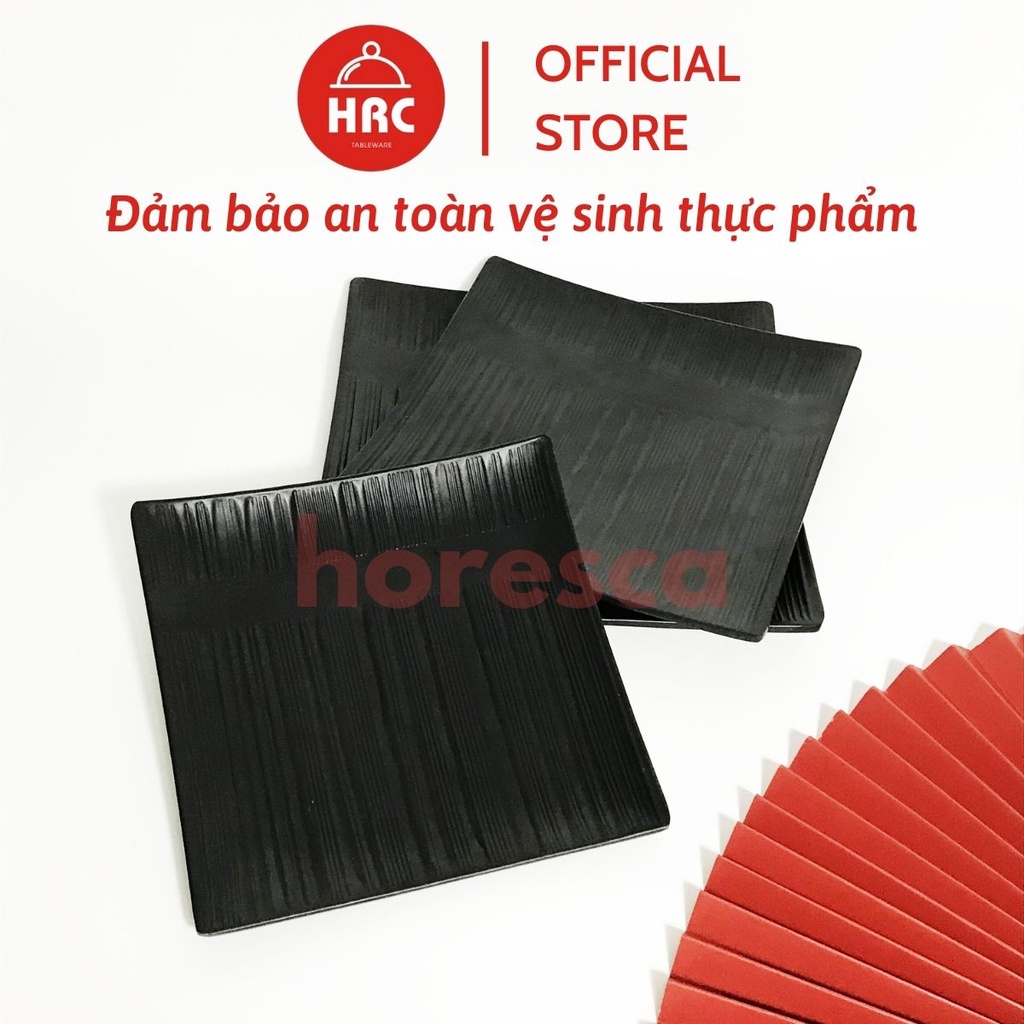 Đĩa vuông 100% melamine (CAO CẤP) Đĩa nhựa vuông đen nhám đa dạng nhiều kiểu dáng