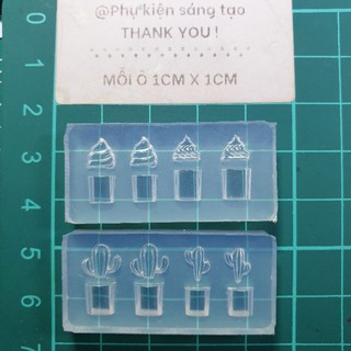 Combo 2 khuôn silicon trang trí nail-keycap dễ thương