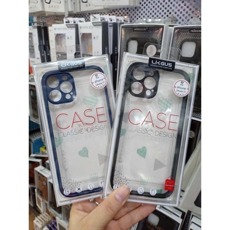 Ốp lưng Likgus viền màu bảo vệ camera cho iPhone 12 Pro, 12 Pro Max lưng trong cứng không ố màu siêu đẹp