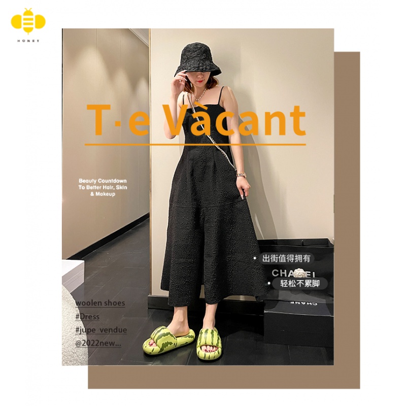 Dép Bánh Mì EVA Đế Mềm Tăng Chiều Cao Chống Trượt Chống Mài Mòn Họa Tiết Dưa Hấu Dễ Thương Thời Trang Mùa Hè Cho Nữ