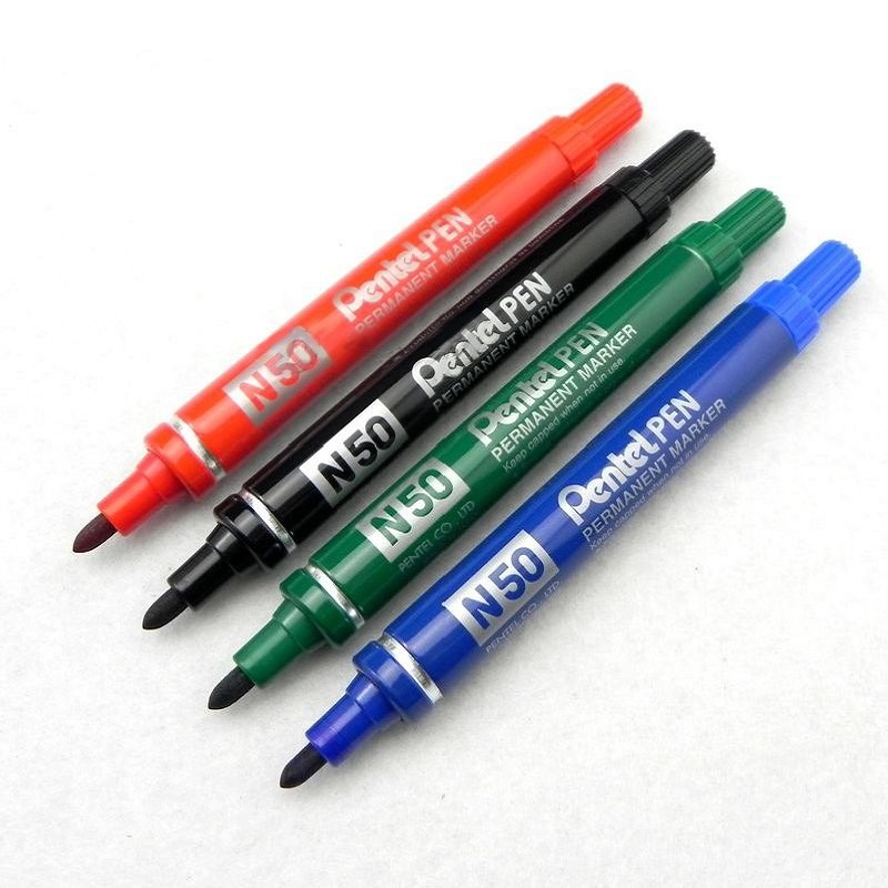 Bút dạ dầu Pentel N50 - Viết được trên nhiều chất liệu, Mực nhanh khô, không nhòe khi thấm nước