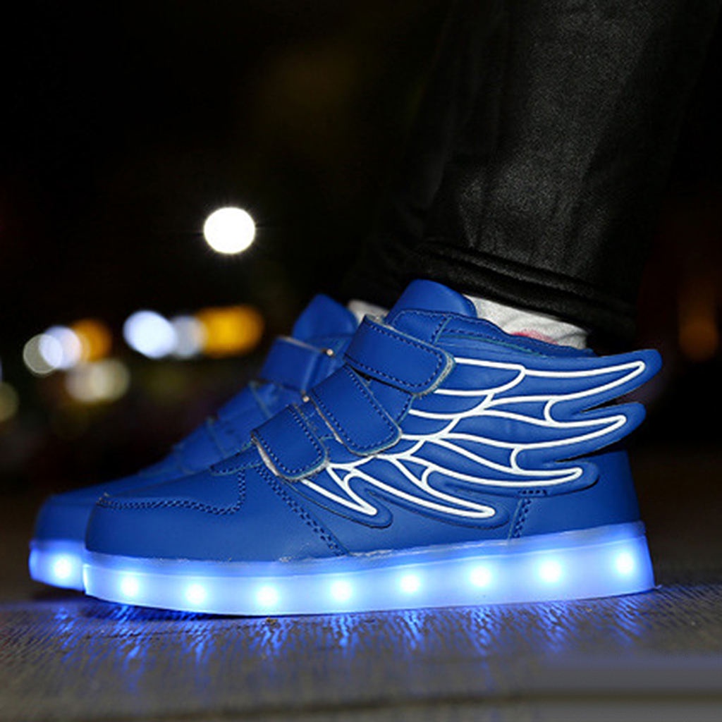 Giày Sneaker Có Đèn LED Nhấp Nháy Màu Xanh Dương 25 Cho Bé Trai &amp; Gái