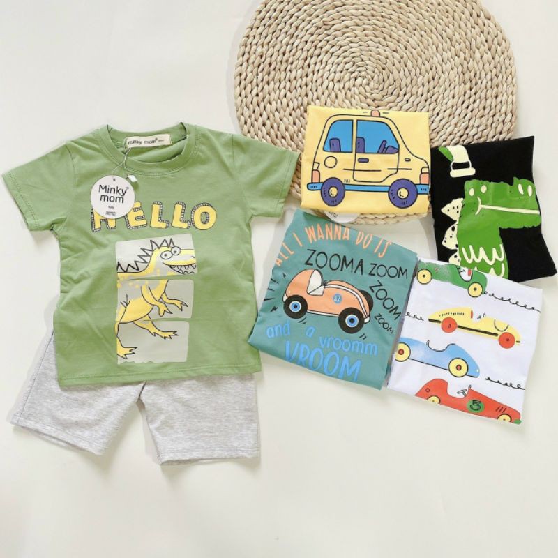 bộ cotton hình thú hình ô tô cao cấp