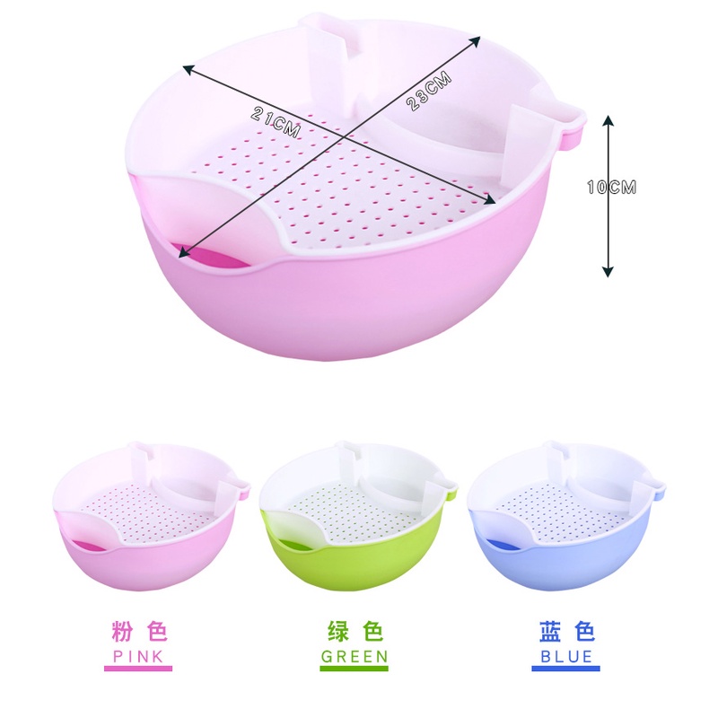 Rổ kèm thau rửa trái cây, Khay nhựa đựng đồ đa năng đồ ăn vặt chia ngăn kiêm giá đỡ điện thoại thông minh tiện lợi