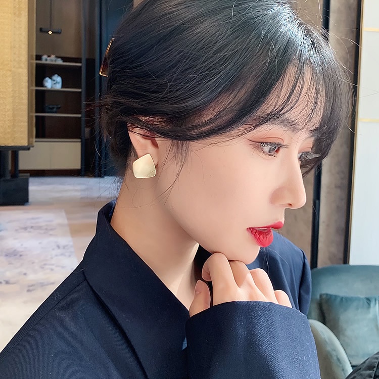 Bông Tai Mạ Bạc 925 Hình Vuông Thời Trang / Khuyên tai