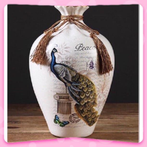 Combo 10 bình cắm lông công S2