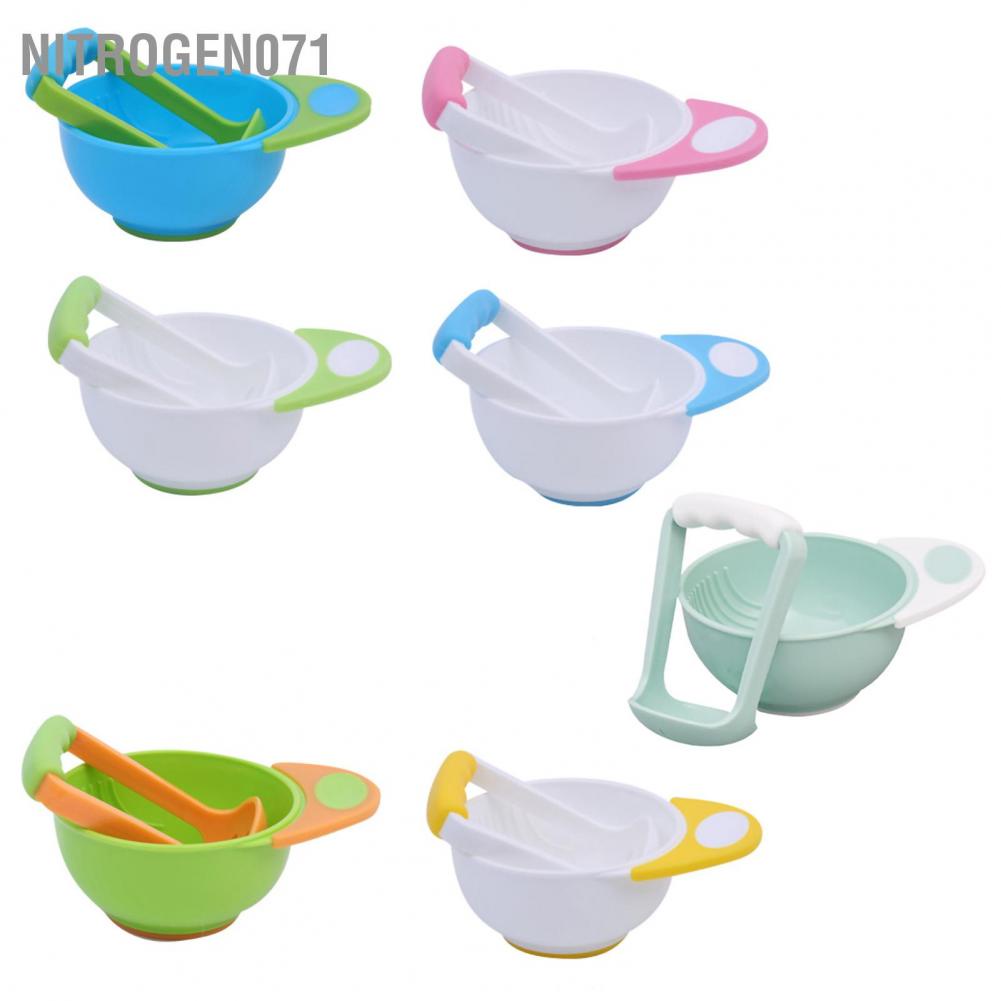 Nitrogen071 Mash and Serve Bowl Supplementary Food Grinding Handle Stick Baby Mashing