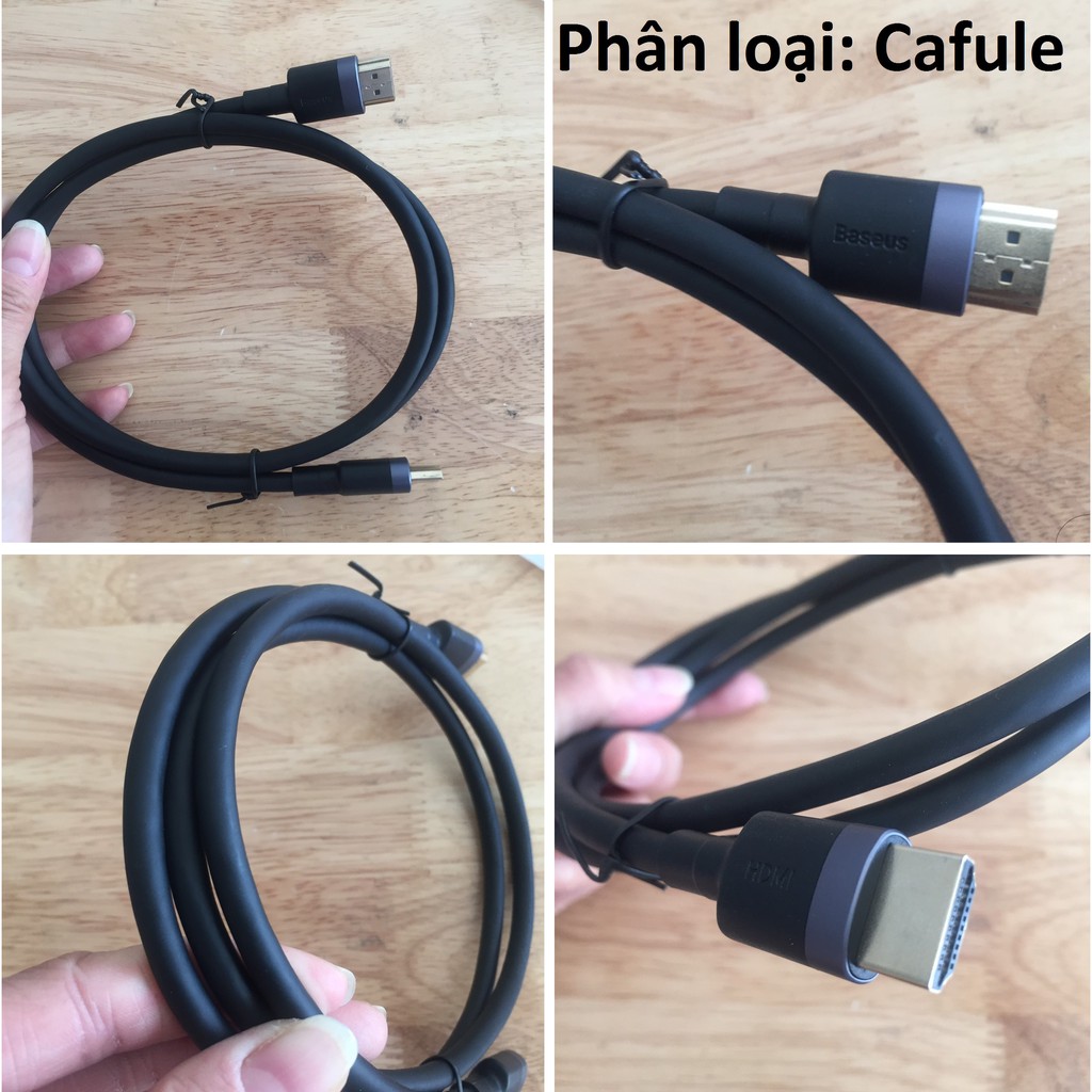 Cáp 2 đầu HDMI 2.0 Baseus hỗ trợ 4K Cafule Series