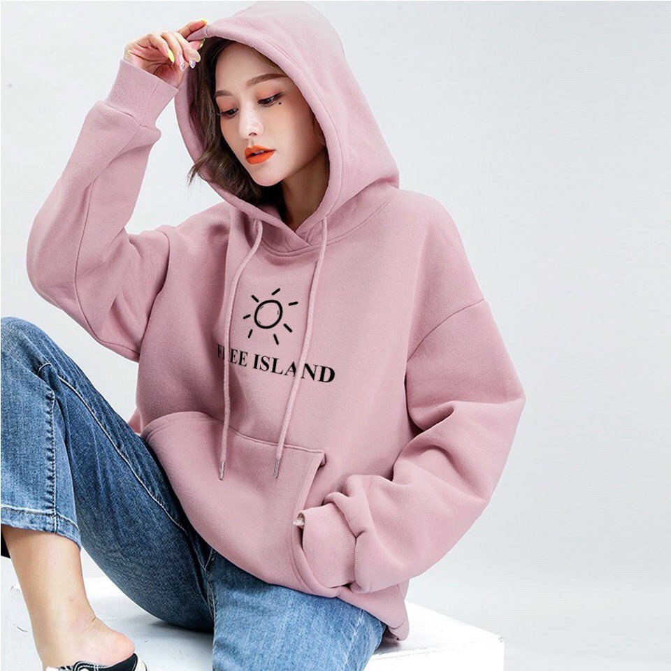 Áo Khoác Nỉ Hoodie In Free Island