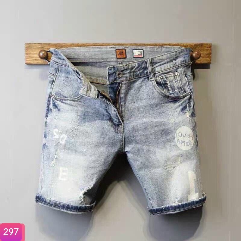 Quần Short Jean Đùi Rin Nam Xanh Trơn Không Rách Co Giãn 4 chiều M283