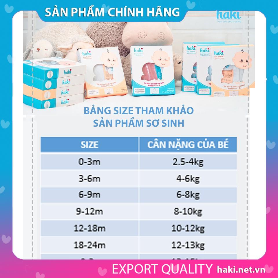 Bộ quần áo dài tay cài vai Melange Cotton cao cấp cho bé từ 4-15kg HAKI BC001