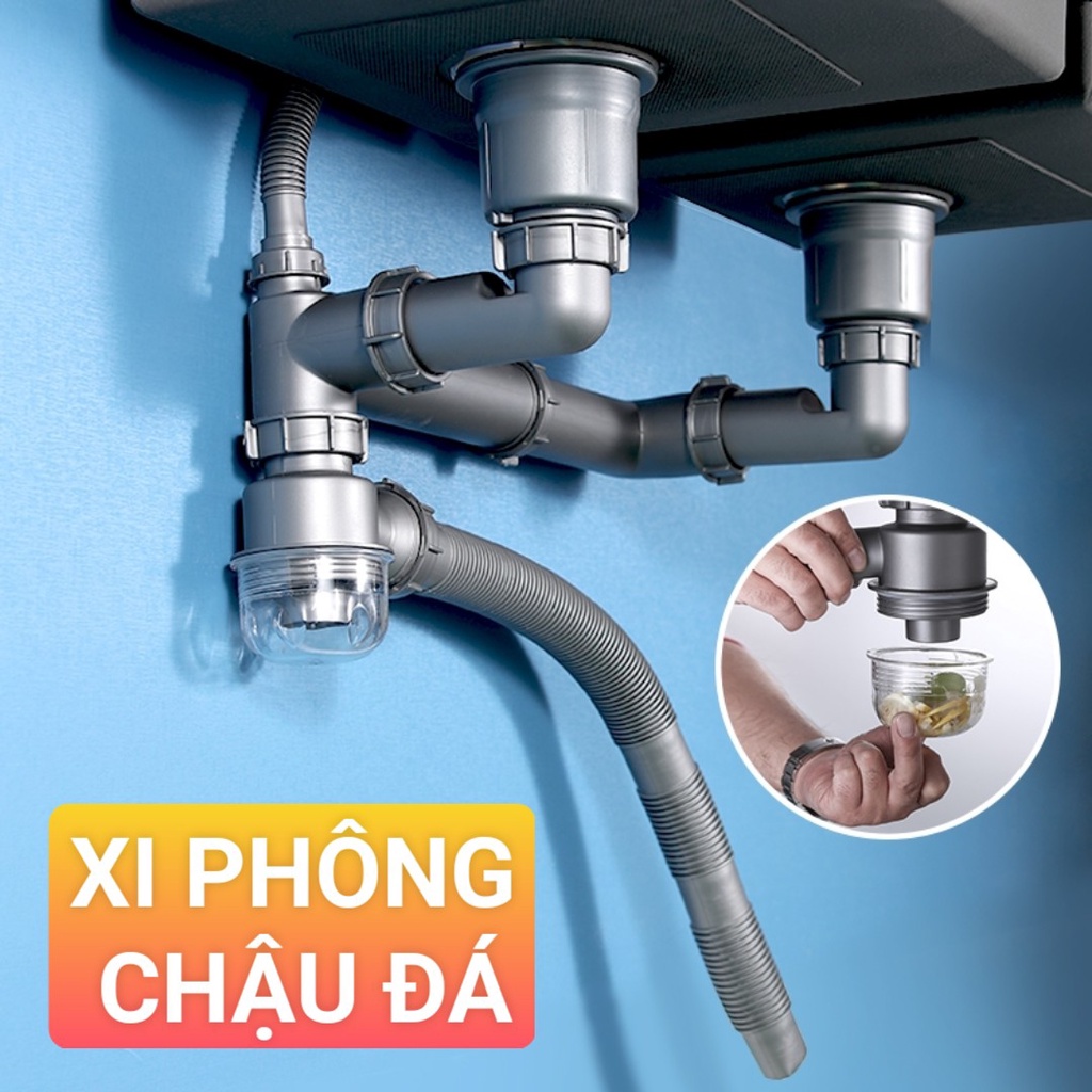 Xiphong chậu rửa bát chậu đá 2 cốc 11cm THOÁT NƯỚC NHANH