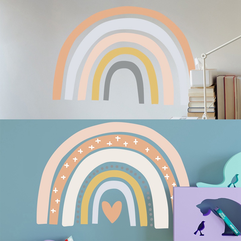 Sticker Dán Tường Họa Tiết Cầu Vồng Nhiều Màu Sắc Bắt Mắt Sành Điệu