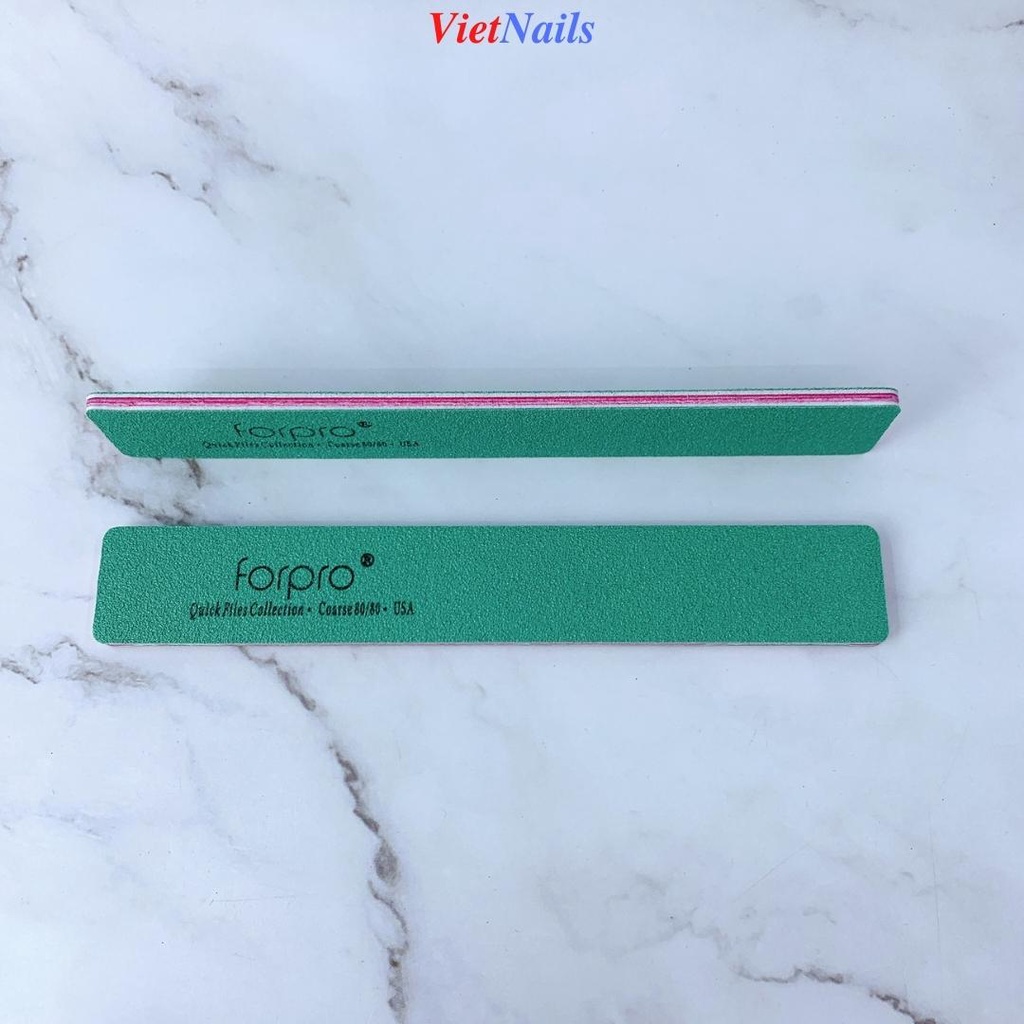 Lốc 10 Dũa Forpro Xanh Lõi Hồng Dũa Móng Tay Dũa Phá Bột Phá Gel Độ Nhám 80/80