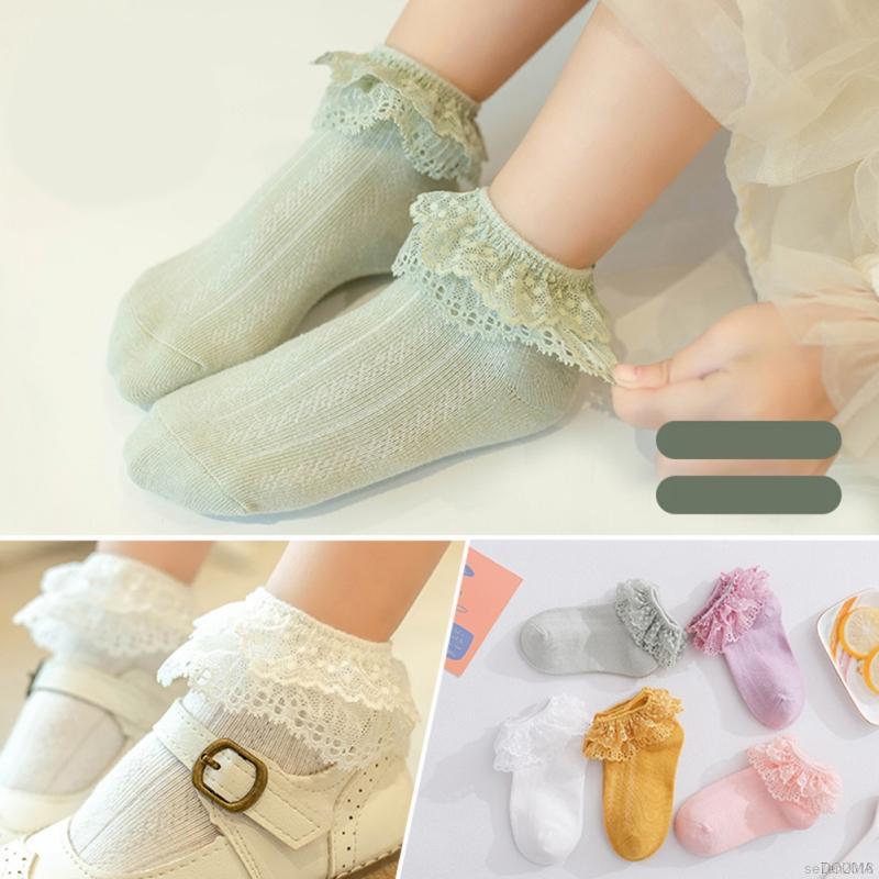 Vớ cotton thêu họa tiết dễ thương cho bé gái