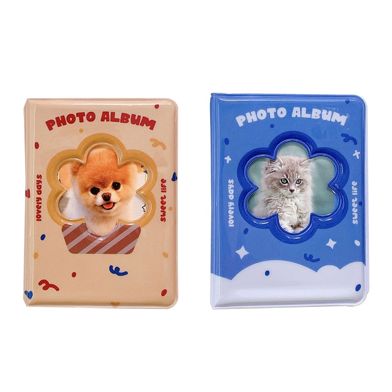 Giá Đỡ Album Ảnh 3 Inch Hình Chó / Mèo / Bông Hoa Xinh Xắn