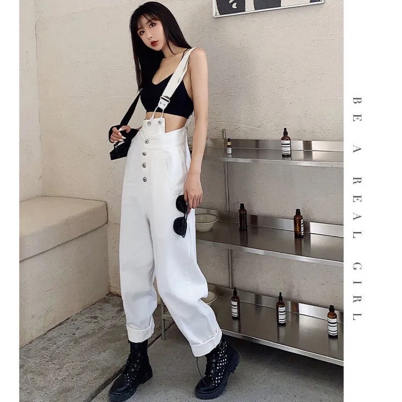 Quần yếm jean ống suông hot hit phong cách cá tính hàng QC loại 1 chất đẹp đi học đi chơi năng động