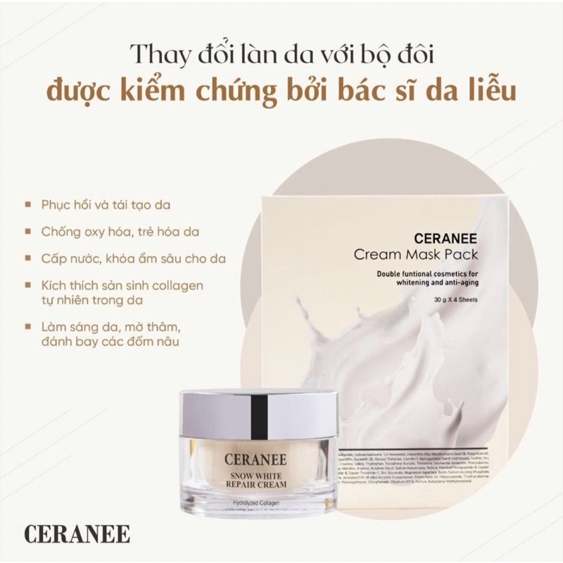 Mặt Nạ Ceranee Từ Nước Dừa Tươi Lên Men Công Nghệ Biocell Hàn Quốc 30g Chính Hãng