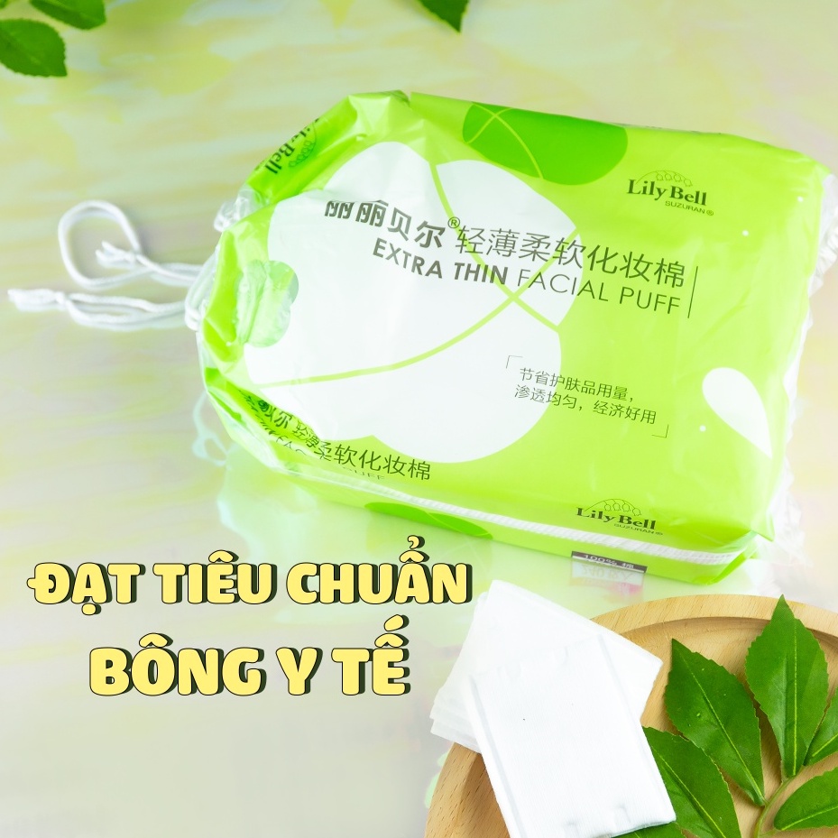 Bông Tẩy Trang Lily Bell Extra Thin- Xanh 240 miếng