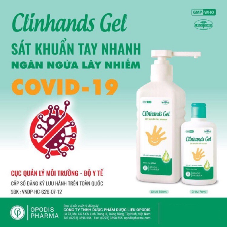 Nước rửa tay khô dạng gel Clinhand 70ml