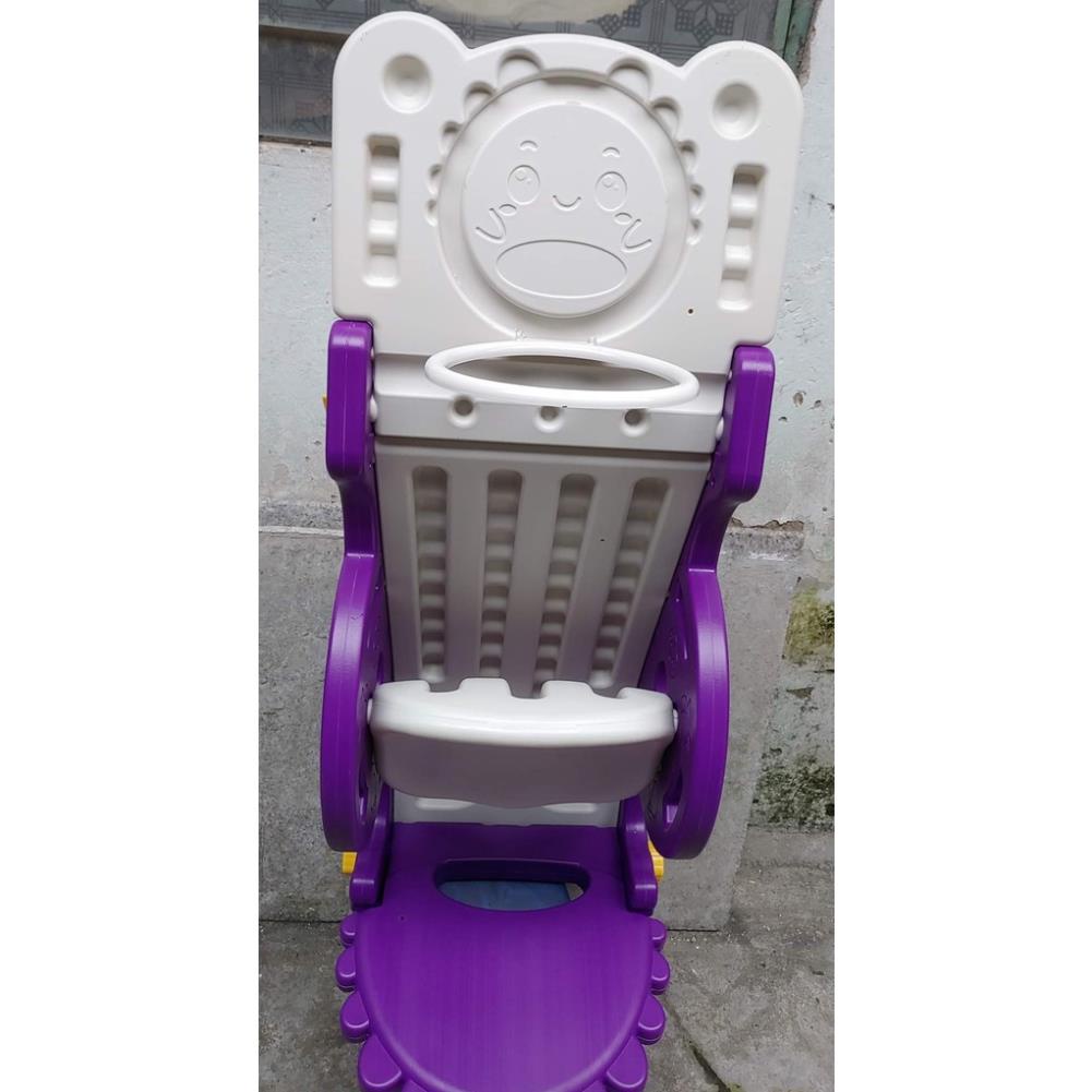 Bập bênh 3in1 cầu trượt, bập bênh, chơi bóng rổ
