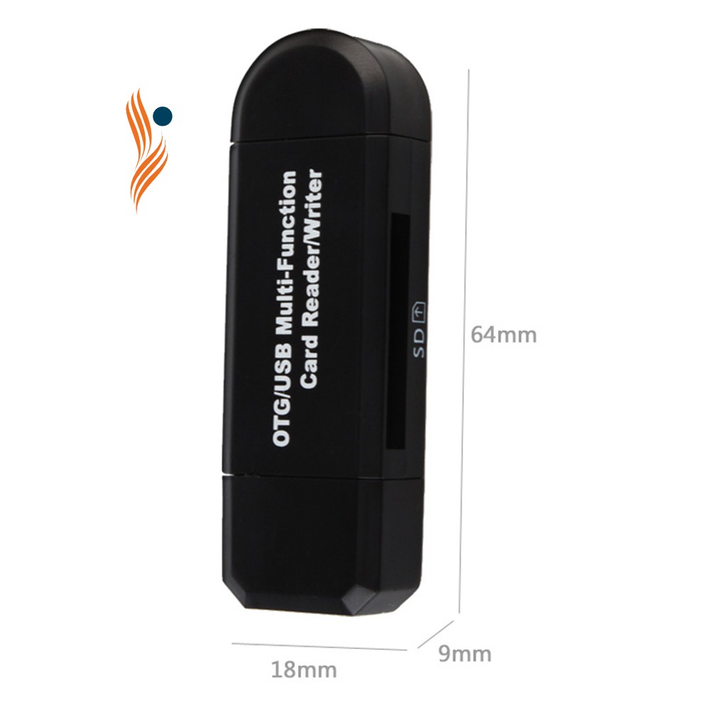 Đầu đọc thẻ nhớ SD OTG đa chức năng USB 2.0 3 trong 1 dành cho Laptop Android Phone