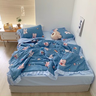 Bộ chăn ga đũi nhập chăn trần hè