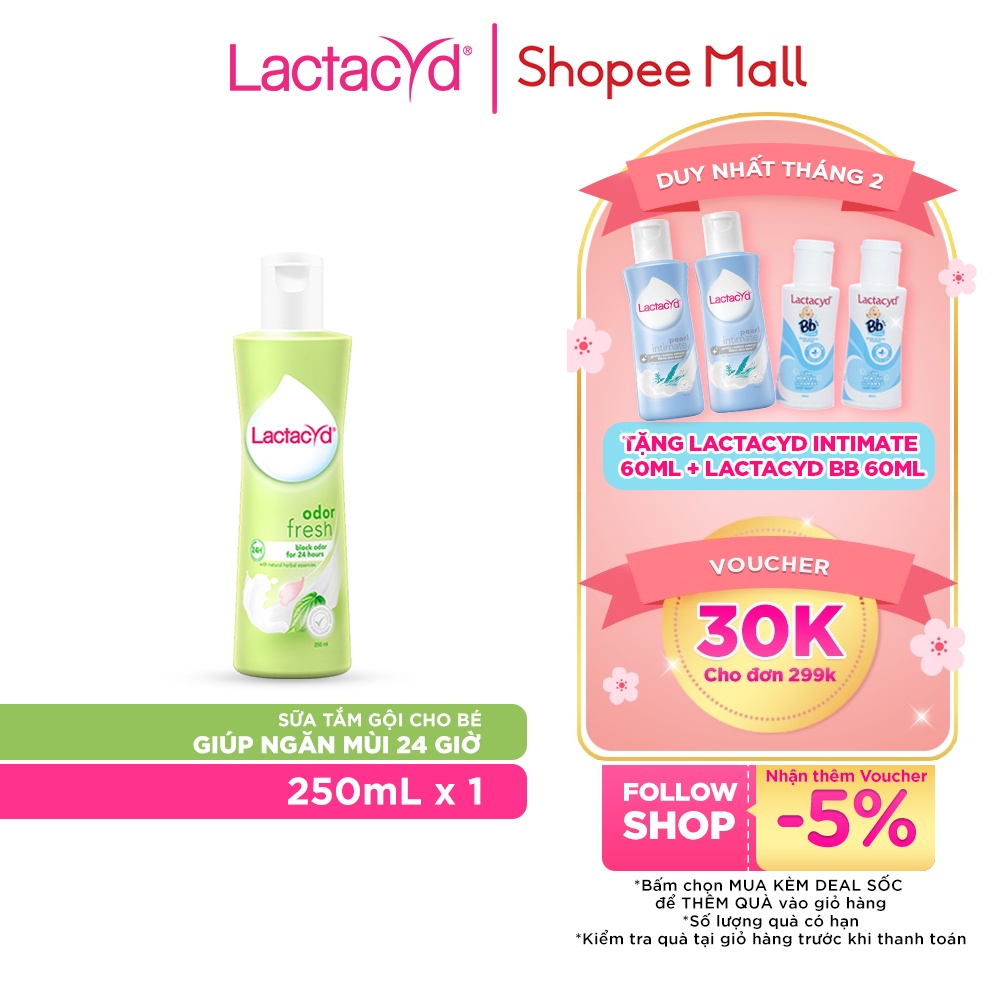 Dung Dịch Vệ Sinh Phụ nữ Lactacyd Odor Fresh Ngăn Mùi 24H 250ml