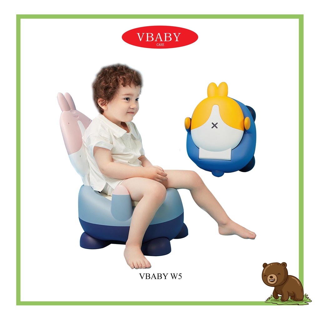 Bô vệ sinh thỏ cao cấp dành cho bé cực đáng yêu VBABY W5 - Cho bé trai & bé gái