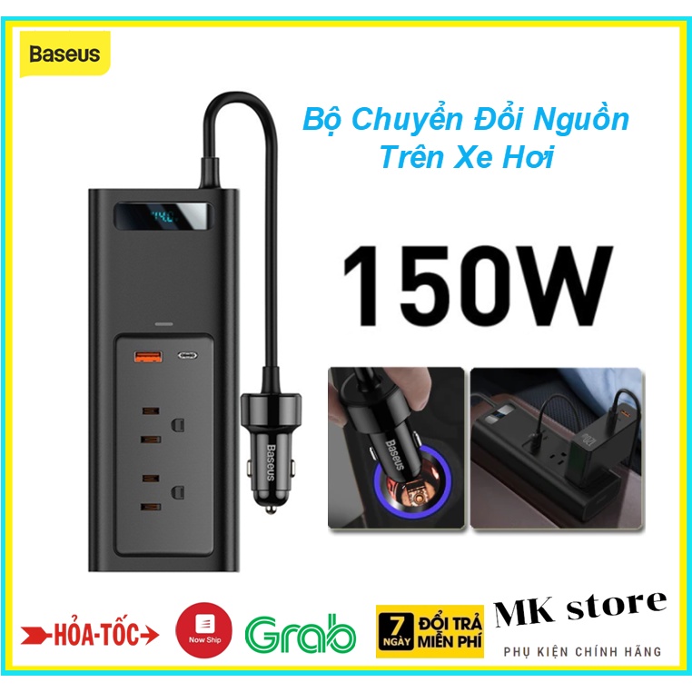 Bộ Tẩu Sạc Chuyển Đổi Nguồn Điện ,Biến Tần Trên Xe Hơi 150W 12V-120V CRNBQ