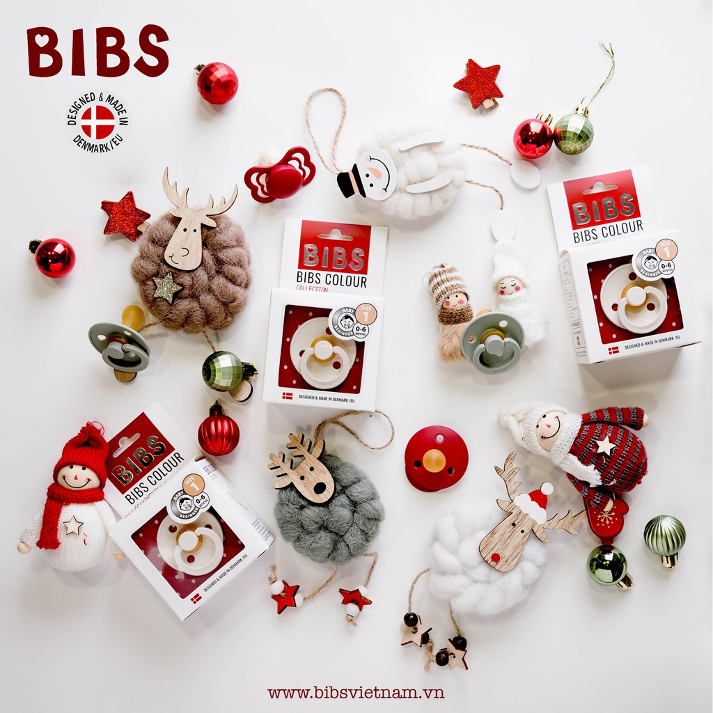 Ti ngậm giả BIBS Colour núm tròn cao su kèm nắp trứng