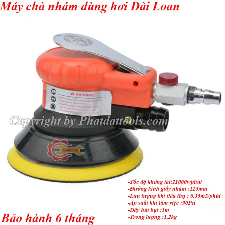 Máy chà nhám dùng hơi YUNICA 8402-Máy xoa khí nén Đài Loan-Đường kính giấy 125mm-Bảo hành 6 tháng.