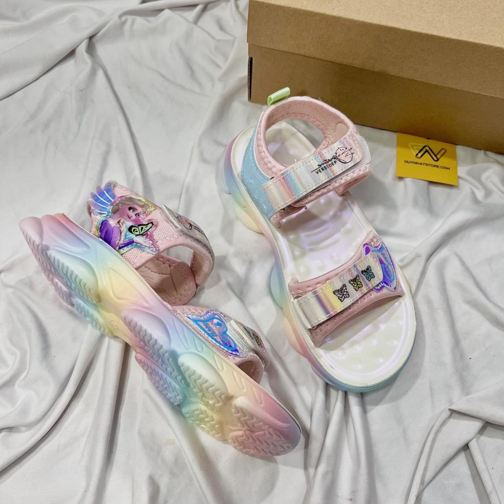 DF Giày Sandal Công Chúa Elsa Đẹp Nữ Học Sinh Đi Học Duy Nhật Store Cấp 1 Cấp 2 Đế Cao Su Đúc Dép Quai Hậu Êm Chân 7 Màu