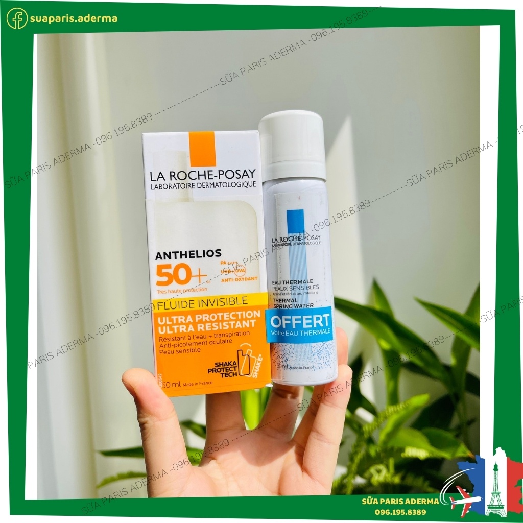 Kem chống nắng La roche posay Anthelios fluide 50ml dành cho mọi loại da, không bóng nhờn, thấm nhanh, ko bết